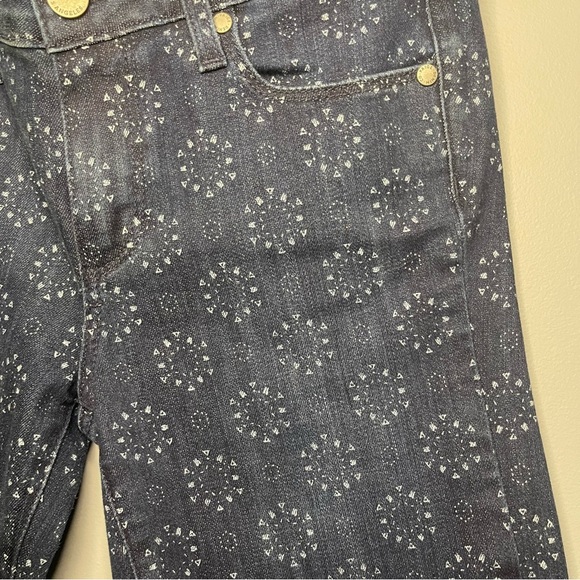 PAIGE by Anthropologie Dark Blue Patterned Women's Verdugo Ankle Jeans 27 - Picture 3 of 6